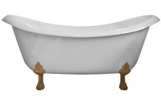 Ванна из искусственного камня AquaStone Лиона 190x86см золотые ножки